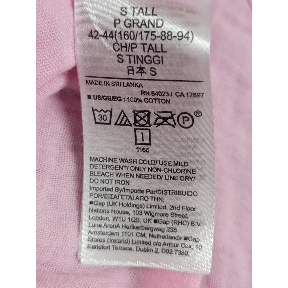 Gap Shirt Womens Small Tall Pink Long Sleeve Gauze Button Front Cotton Blouse - Picture 7 of 12